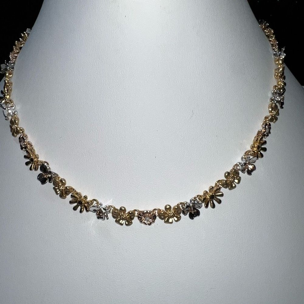 LOFT Boho Mixed Metal Flower Chain Necklace